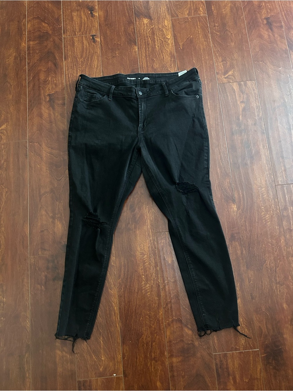 Old Navy Black Skinny Distressed Jeans
